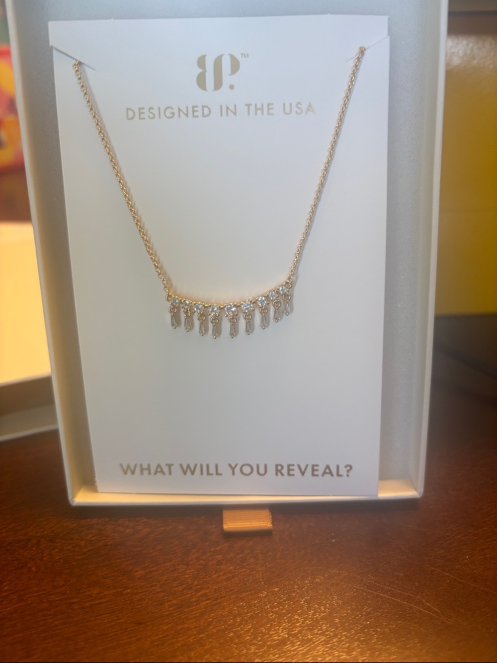 Lumina Gold Fringe Bar Necklace